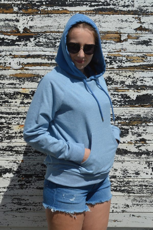 hoodie feminino azulina mescla