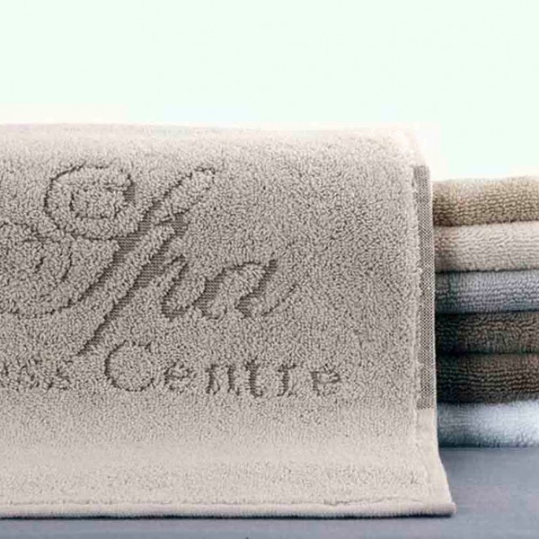 Spa towel jacquard with logo