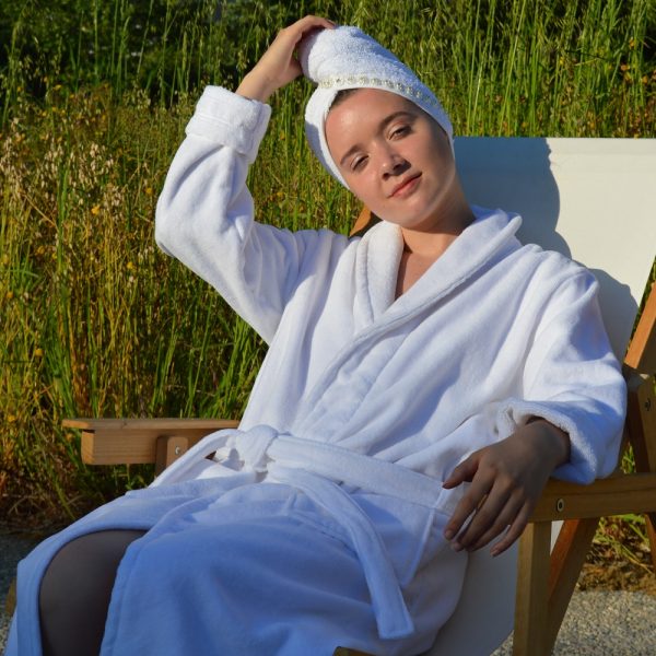 White terry bathrobe, 100% Cotton