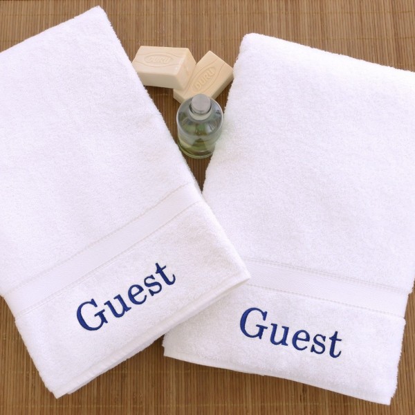 Guest towel embroidered. Production under consultation. Illustrative photo.